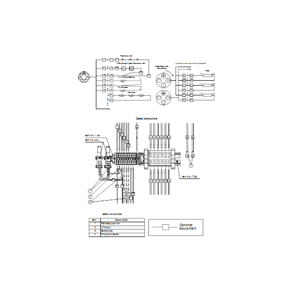 Погружной канализационный насос Grundfos S2.100.200.260.4.58L.S.266.Q.EX.D.511 артикул 96811568 – схема подключения